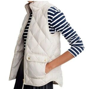 J. Crew Quilted Excursion Vest Primaloft Puffer Ivory Size Medium